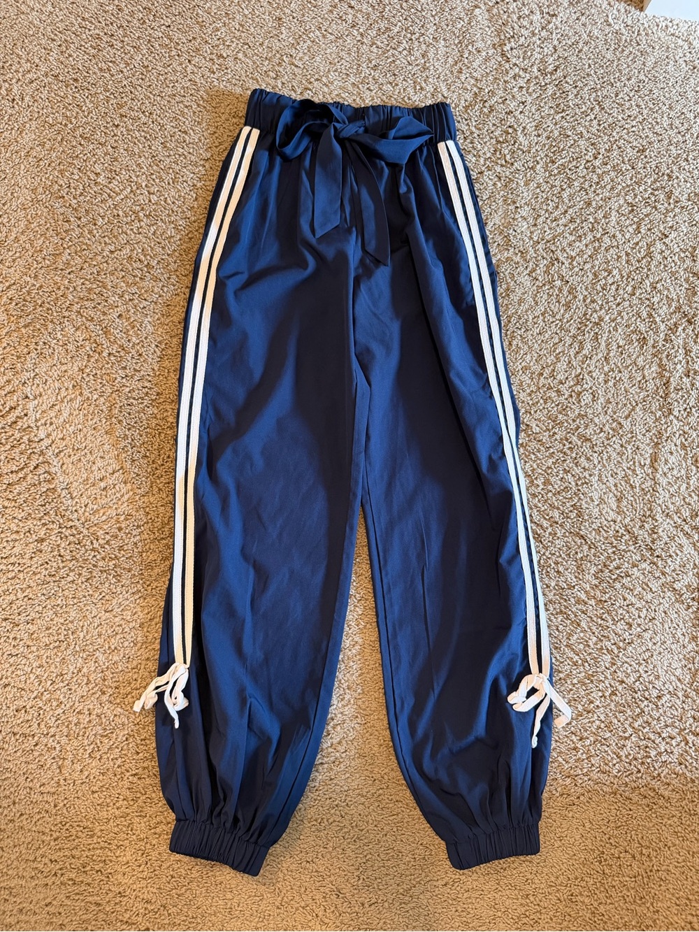 Women's Navy Track Joggers with White Side Stripes